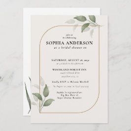 Modern Möhippa Botanical Eucalyptus Boho Inbjudningar