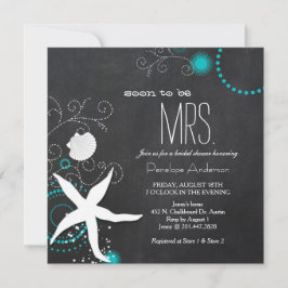 Modern Möhippa för Beach-bröllop i kartong Inbjudningar