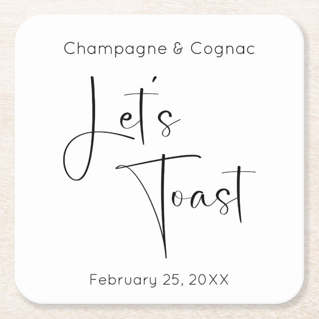 Modern Möhippa för Låt oss skript Underlägg Papper Kvadrat (Framsidan)