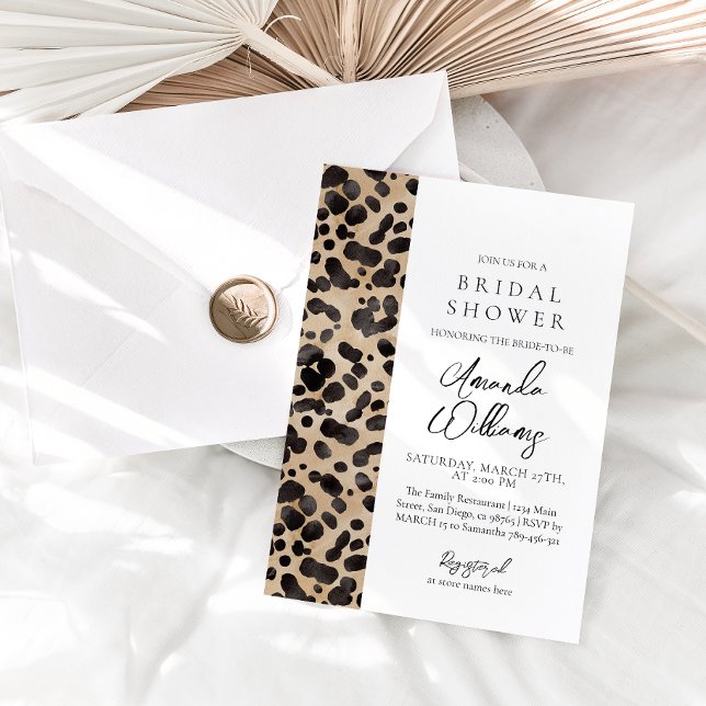 Modern Möhippa för leopard Animal Print Inbjudningar (Skapare uppladdad)