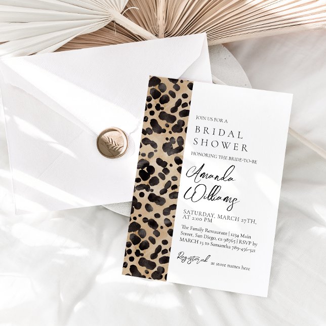 Modern Möhippa för leopard Animal Print Inbjudningar (Skapare uppladdad)