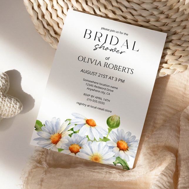 Modern Möhippa för minimalistisk vattenkolol-Daisy Inbjudningar (Skapare uppladdad)