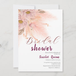 Modern möhippa för rosa pampas inbjudningar