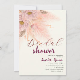 Modern möhippa för rosa pampas inbjudningar