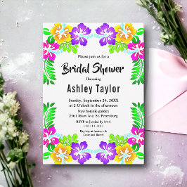 Modern Möhippa för tropisk botanisk Blommigt Inbjudningar