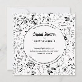 Modern Möhippa för vild utan monokrom färg Inbjudningar