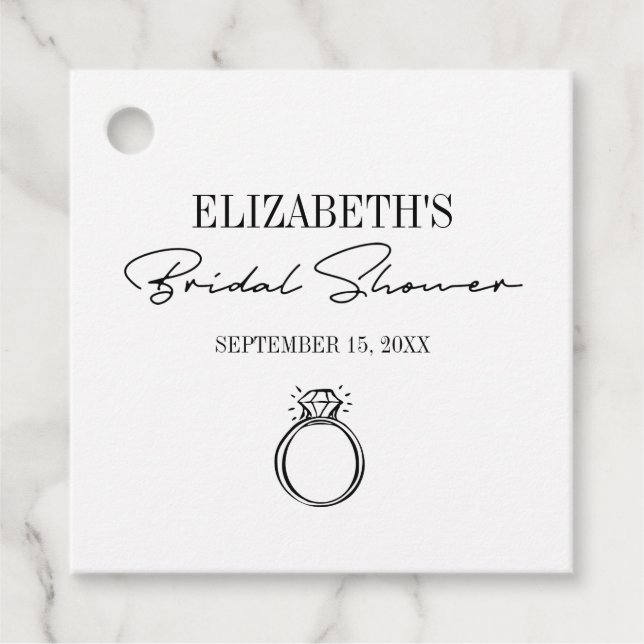 Modern Möhippa med Ring Gåvor Etiketter (Framsida)