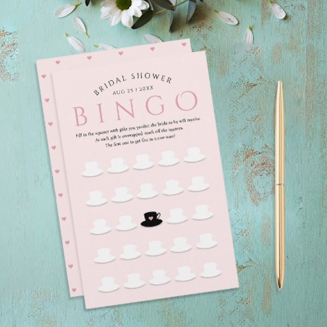 Modern Möhippa Rosa Tea Party Bingo Tekopp Mönster (Skapare uppladdad)