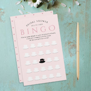 Modern Möhippa Rosa Tea Party Bingo Tekopp Mönster