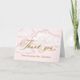 Modern moln anpassad foto bröllopsdusch tack kort