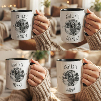 Modern Mom Dad Grandma Grandpa Aunt Custom Photo Mugg