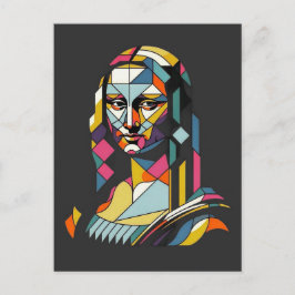 Modern Mona Lisa i glasmålningstil Vykort