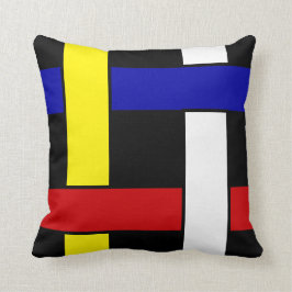 Modern Mondrian-inspirerad abstrakt konst Kudde