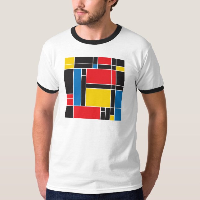 Modern Mondrian inspirerad grafisk Tee (Framsida)