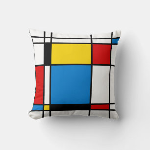 Modern mondrisk inspirerad modern konst kudde