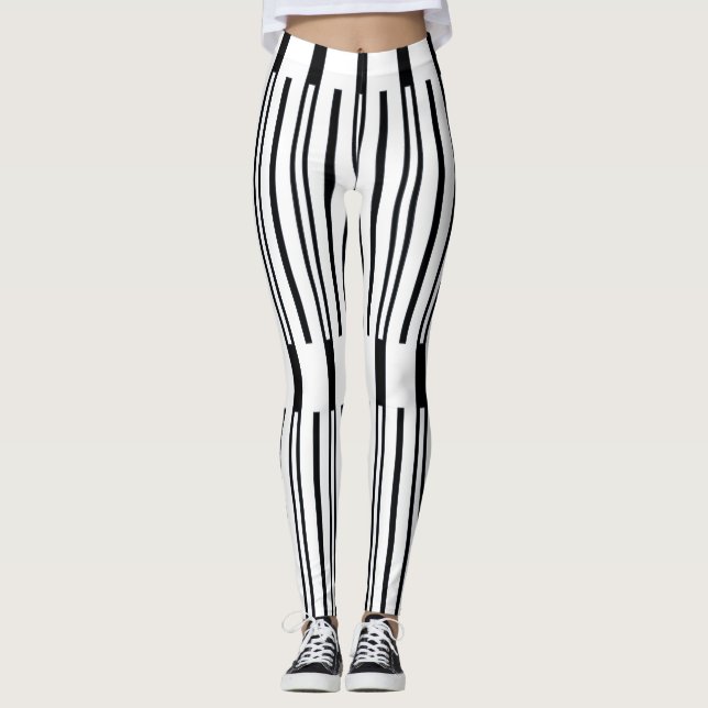 Modern Mono randdamasker Leggings (Framsida)