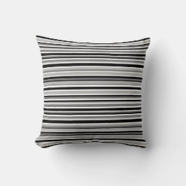 Modern Monochrome Black Grått Rand Kudde