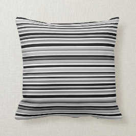 Modern Monochrome Black Grått Rand Kudde