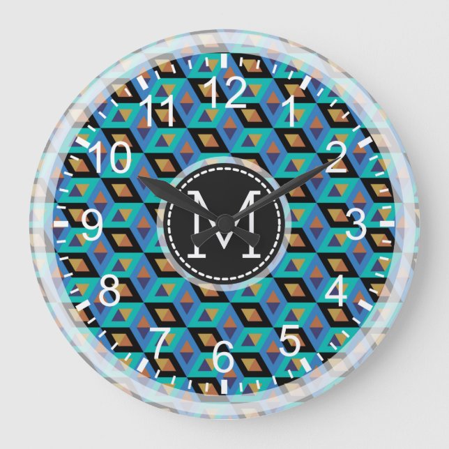 Modern monogram #10 stor klocka (Framsida)