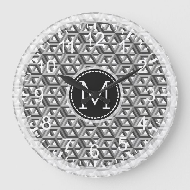 Modern monogram #12 stor klocka (Framsida)