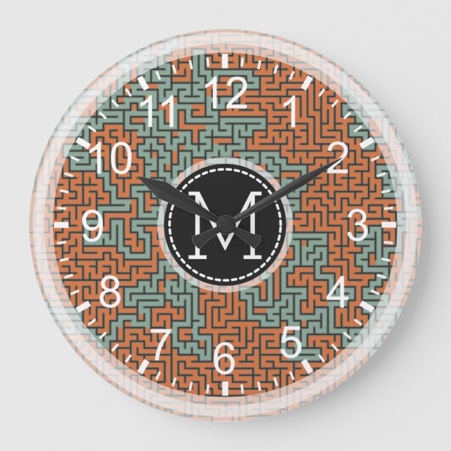 Modern monogram #14 stor klocka (Framsida)