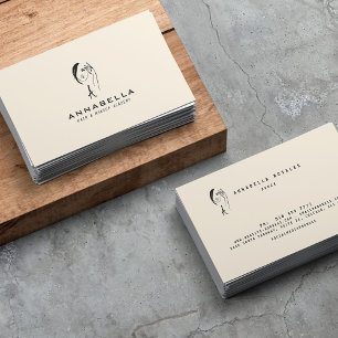 Modern Monogram Abstrakt Ansikte Art Affärskort Visitkort
