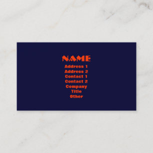 Modern monogram-Affärskort för marin och Orange Visitkort