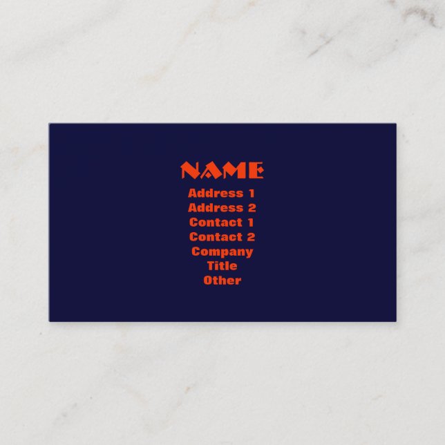 Modern monogram-Affärskort för marin och Orange Visitkort (Framsida)