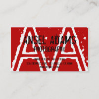 MODERN MONOGRAM AFFÄRSKORT RED