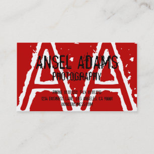 MODERN MONOGRAM AFFÄRSKORT RED VISITKORT