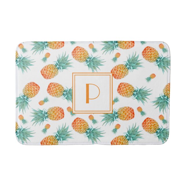 Modern monogram ananas Frukt Mönster Badrumsmatta (Framsidan)