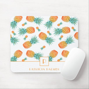 Modern monogram ananas Frukt Mönster Musmatta