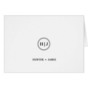 Modern Monogram Anpassningsbar Färger Note Card OBS Kort