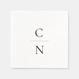 Modern monogram Arch Bröllop Pappersservett