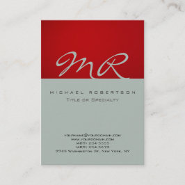 Modern monogram Ash Grått Red-Affärskort Visitkort