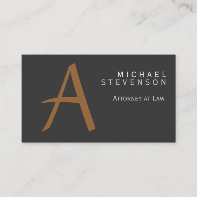 Modern Monogram Attorney på Law Affärskort Visitkort (Framsida)