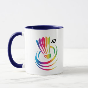 Modern Monogram Badminton Shuttlecock Mugg