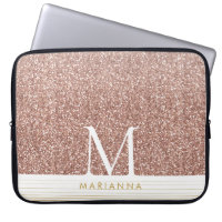 Modern monogram bärbar dator Rosa ros Guld