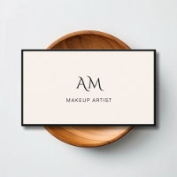 Modern, Monogram, Beige-Affärskortet