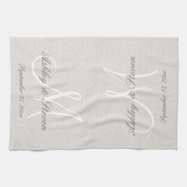 Modern Monogram | Beige Kökshandduk