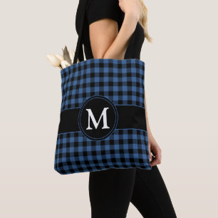 Modern Monogram Blå Betald Tygkasse