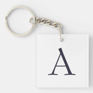 Modern monogram, blå oformaterad Elegant, initialt