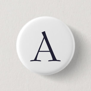 Modern monogram, blå oformaterad Elegant, initialt Knapp