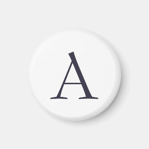 Modern monogram, blå oformaterad Elegant, initialt Magnet