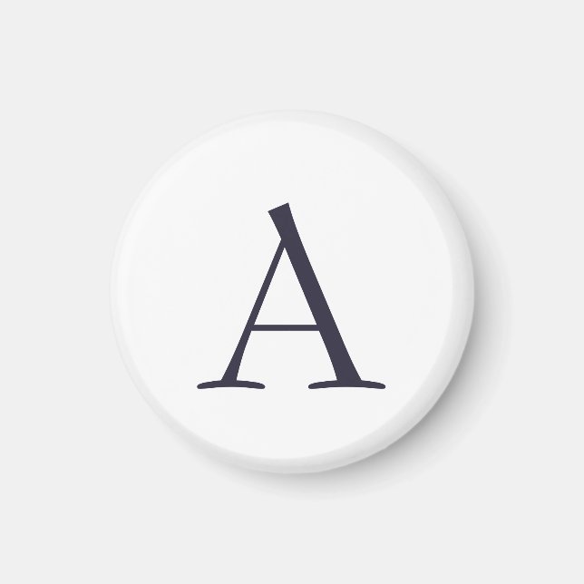 Modern monogram, blå oformaterad Elegant, initialt Magnet (Framsidan)