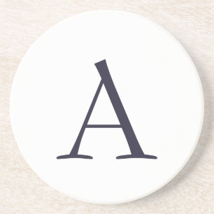 Modern monogram, blå oformaterad Elegant, initialt Underlägg