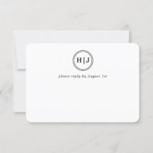 Modern Monogram Black and White Bröllop