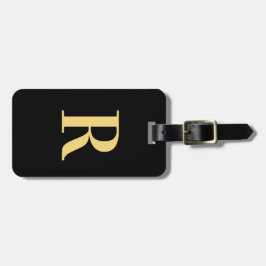 Modern Monogram Black Guld Bagagebricka