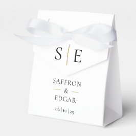 Modern Monogram Black och Guld Bröllop Presentaskar