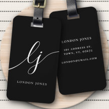 Modern Monogram Black White Calligraphy Initialer